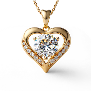 Golden Promise 14k Gold Plated Moissanite Necklace