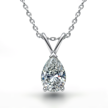Luminous Pear-Shaped Moissanite Necklace